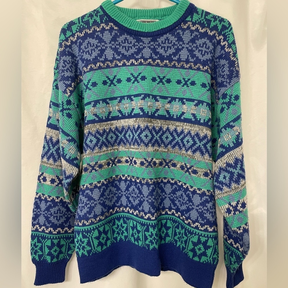 VTG 80s or‎ 90s Heet Sportswear Fair Isle Sweater Size Medium